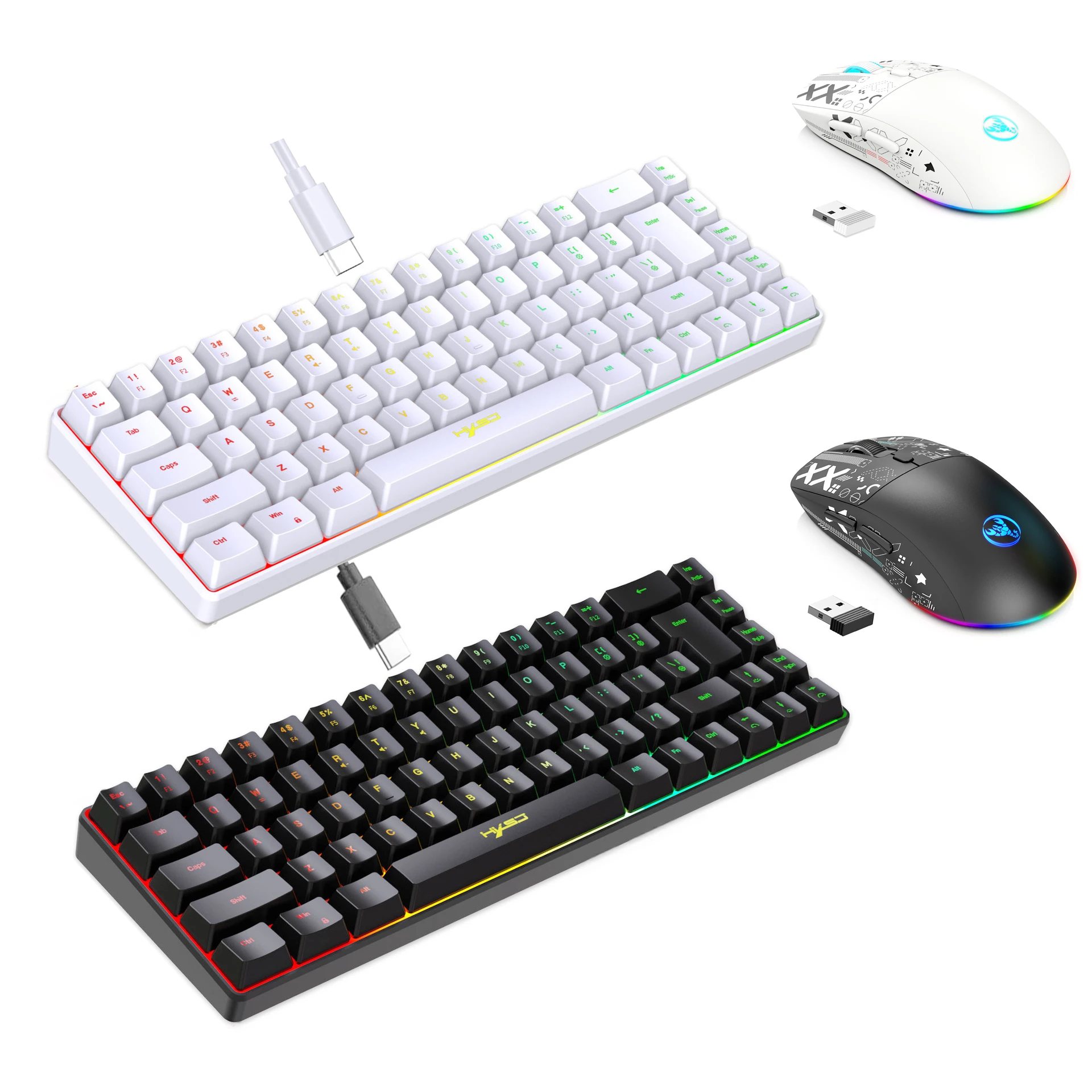 Gaming Keyboard Mouse Combo - طقم لوحة مفاتيح وماوس مع إضاءة