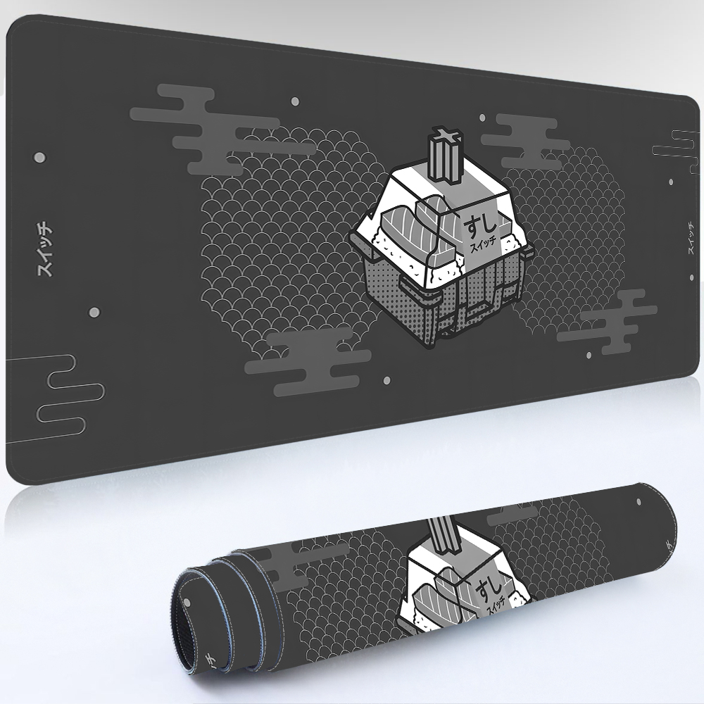 Gaming Keyboard Mouse Combo - سجادة ماوس ألعاب كاواي رمادية، بساط