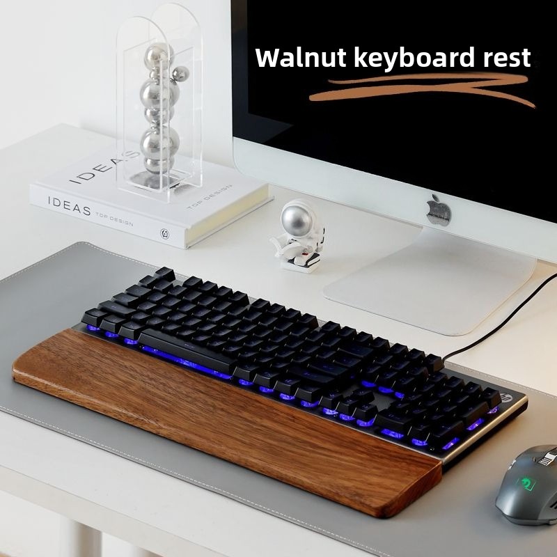 Gaming Keyboard Mouse Combo - لوحة المفاتيح الخشبية الصلبة مسند راحة