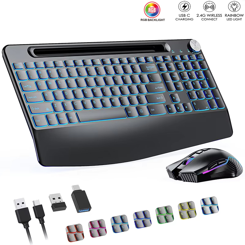 مجموعة ماوس لوحة مفاتيح لاسلكي - مراجعة Gaming Keyboard Mouse Combo وسعره