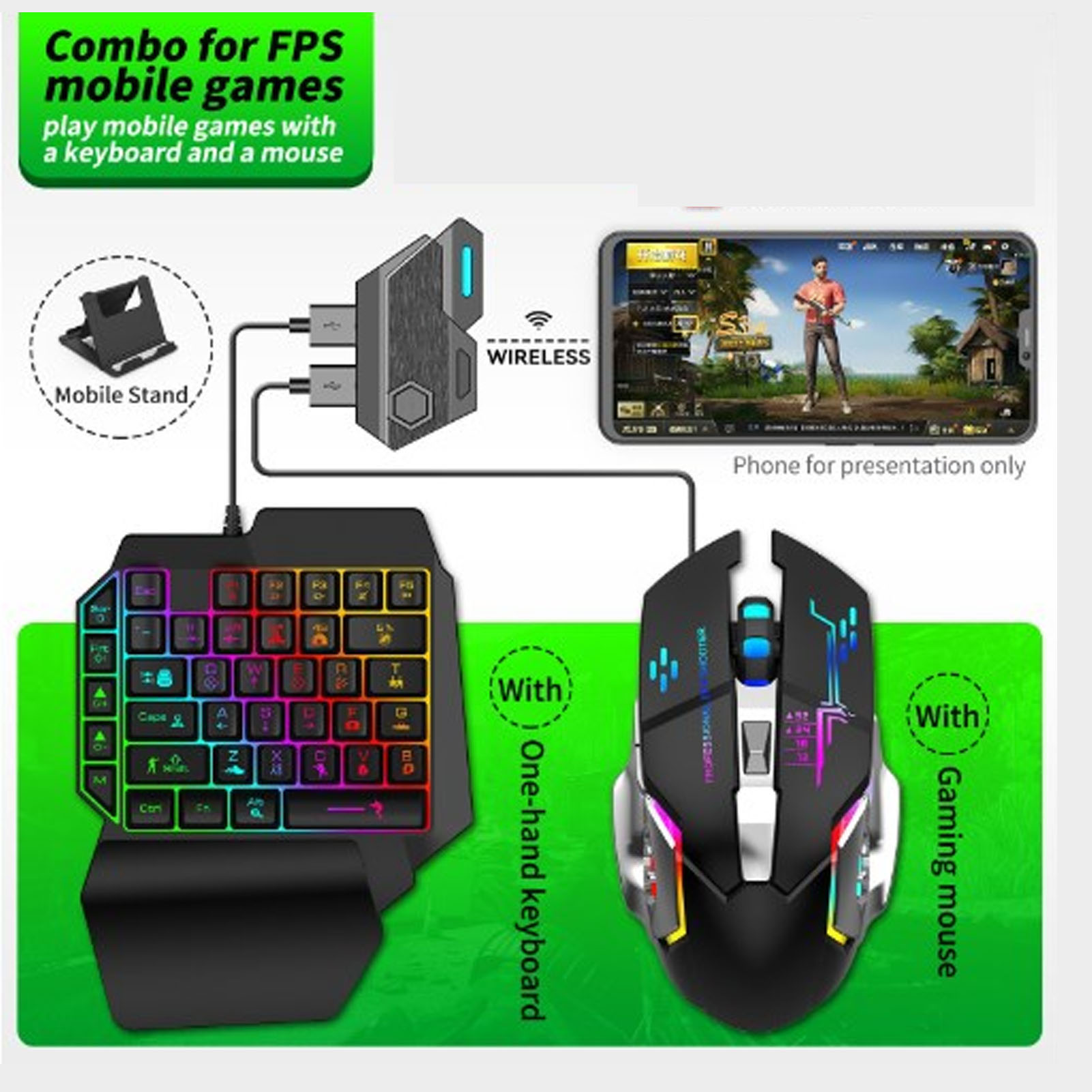 مجموعة ألعاب الهاتف المحمول كو - مراجعة Gaming Keyboard Mouse Combo وسعره