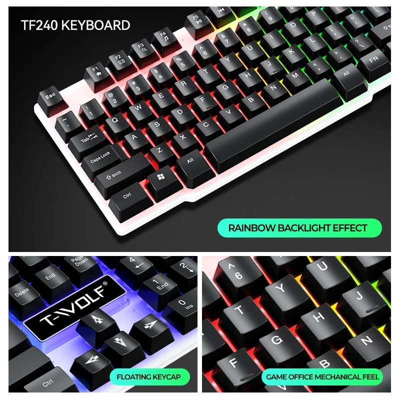 مجموعة لوحة مفاتيح وفأرة USB ج - مراجعة Gaming Keyboard Mouse Combo وسعره